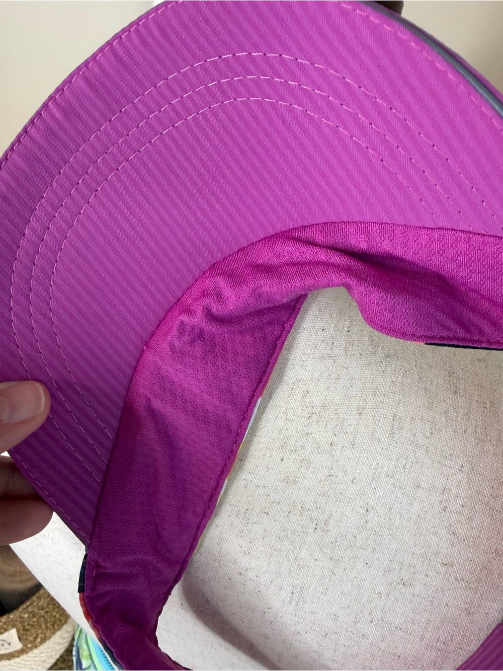 lululemon athletica Magenta Visor with Multicolor Band - Picture 3 of 3